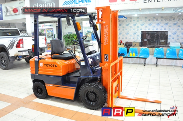 ขายรถโฟล์คลิฟท์มือสอง TOYOTA รุ่น 5FGL15-16540 นำเข้าจากประเทศญี่ปุ่น 100\% ไม่เคยใช้งานในไทย