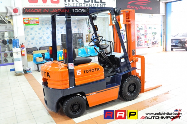 ขายรถโฟล์คลิฟท์มือสอง TOYOTA รุ่น 5FGL15-16540 นำเข้าจากประเทศญี่ปุ่น 100\% ไม่เคยใช้งานในไทย