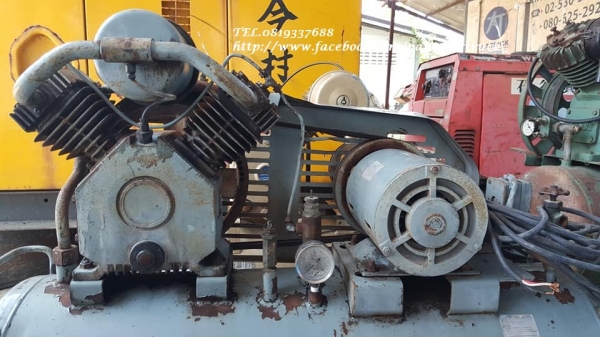 BIG SALE*มหกรรม พาปั๊มลม กลับบ้าน*งานนำเข้า จากญี่ปุ่น เครื่องปั๊มลมHITACHI -BU-7TL /ขนาด100ลิตร ,2สูบ , 2.2 KW. , SPEED: 1,220 rpm. (ไฟญี่ปุ่น)