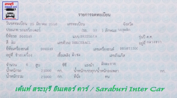 รถขุดตัก ตีนตะขาบ OOSAN DX225LCA ปี 58 สภาพสวย