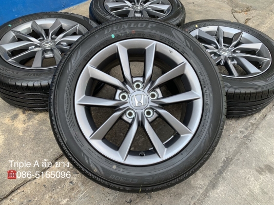 ล้อแม็กป้ายแดง Honda Civic FC 2019 ขอบ 16 สีเทากัน พร้อมยางใหม่ป้ายแดง 215-55-16 Dunlop ปี 19 สวยกริ๊บ