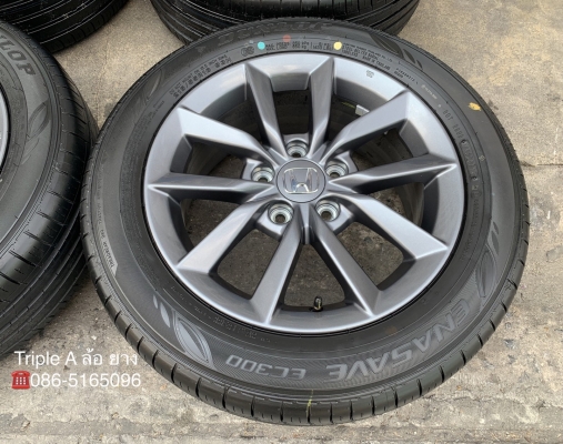 ล้อแม็กป้ายแดง Honda Civic FC 2019 ขอบ 16 สีเทากัน พร้อมยางใหม่ป้ายแดง 215-55-16 Dunlop ปี 19 สวยกริ๊บ