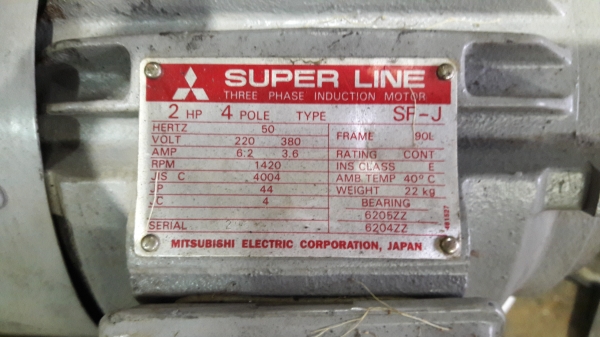 ขาย !! มอเตอร์.มิตซู.ขนาด2แรง380v.รอบ1430 .สภาพสวยๆ.เดิมๆ.พร้อมใช้งาน