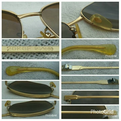 แว่นตาทองโกลด์ฟิลด์สีน้ำผึ้งที่ล้ำค่าที่สุด 20 K สัดส่วนทองคำบริสุทธิ์ 83.33 \% อัตราส่วนน้ำหนักทองก