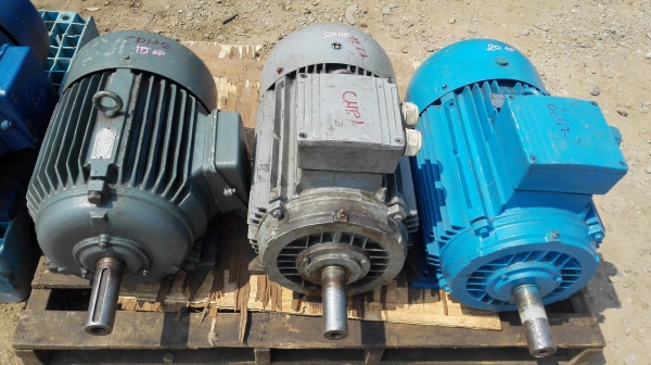 มอเตอร์ไฟฟ้ากำลัง ขนาด 15 HP และ 20 HP รอบ 1450 RPM 380V สภาพสวยวิ่งนิ่มลวดเดิมพร้อมใช้