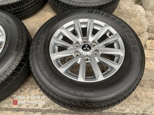 ล้อแม็ก Mitsu New Triton Plus ขอบ17 พร้อมยาง 245-65-17 Bridgestone ปี 17 สภาพน้องๆป้ายแดง ล้อแม็ก Mitsu New Triton Plus ขอบ17 พร้อมยาง 245-65-17 Bridgestone ปี 17 สภาพน้องๆป้ายแดง