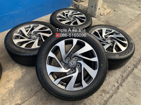 ล้อแม็กป้ายแดง Honda Civic FC ขอบ 16 สีเทาหน้าเงา พร้อมยางป้ายแดง 215-55-16 Hankook สวยกริ๊บ