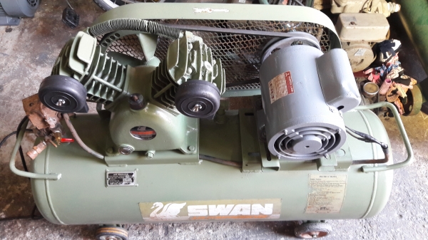 ขาย !! ปั้มลม.SWAN.ขนาด1แรง2สูบติดมอเตอร์.มิตซู.สภาพพร้อมใช้งาน