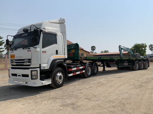 ขาย หัวลาก ISUZU 360 แรงม้า ปี 58 พร้อมพื้นเรียบสามเพลาปี 61 รถสวยพร้อมใช้งาน เอกสารพร้อมโอน สนใจติด