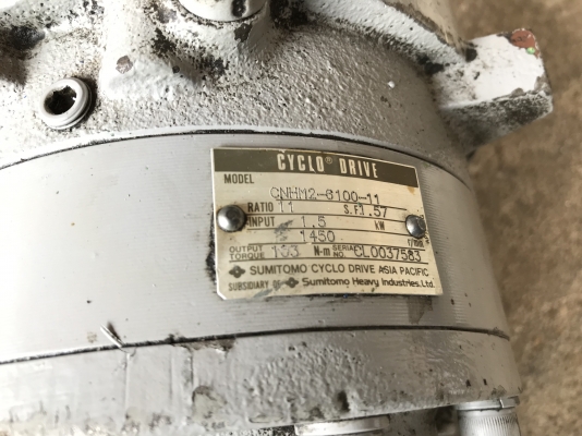 ขายมอเตอร์เกียร์ Cycro drive Mitsubishi 2HP. 380V อัตราทด 1:11 เพลาออกประมาณ 130 รอบต่อนาที สภาพสวยมากเดิมๆ วิ่งนิ่ม พร้อมใช้งาน