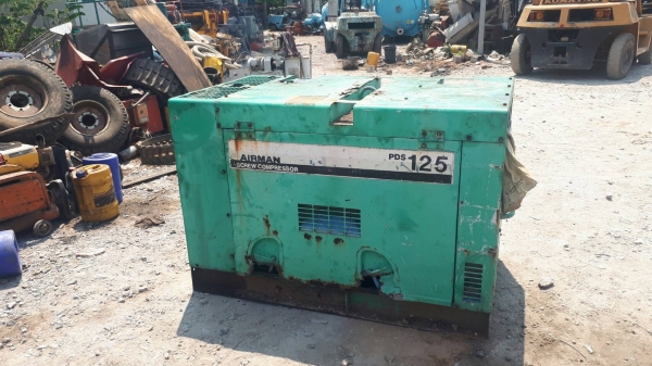 ขาย เครื่องปั๊มลม เครื่องลม AIRMAN PDS125S เครื่องดีเซล 3 สูบ เก่าญี่ปุ่น พร้อมใช้ ลมแรง