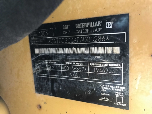 CAT 303SR สภาพสวยจัด นำเข้าตรงจากญี่ปุ่น ราคาไม่แพงครับ CAT 303SR สภาพสวยจัด นำเข้าตรงจากญี่ปุ่น ราคาไม่แพงครับ