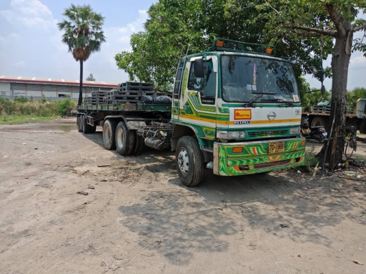 รถบรรทุก 10 ล้อหัวลากพร้อมหาง ยี่ห้อ HINO รุ่น FM221 315 แรงม้า พร้อมหาง 3 เพลา จดทะเบียนปี 2532