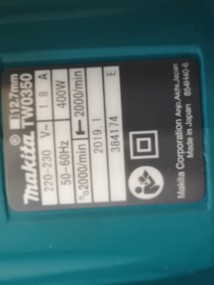 ขายบล็อกไฟฟ้า 4 หุน สภาพ 99\% สินค้ามี 1 ชิ้น ยี่ห้อ MAKITA.รุ่น TW0350 (Made in Japan) ขายบล็อกไฟฟ้า 4 หุน สภาพ 99\% สินค้ามี 1 ชิ้น ยี่ห้อ MAKITA.รุ่น TW0350 (Made in Japan)