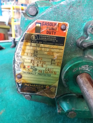 มอเตอร์ ยี่ห้อ RELIANCE ELECTRIC  ขนาด 1/2 แรง ไฟ 220V