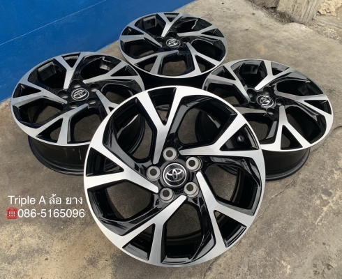 ล้อแม็กป้ายแดง 5รู114 Toyota CHR ขอบ 17 รุ่นใหม่ล่าสุด สีดำปัดเงา สวยกริ๊บ