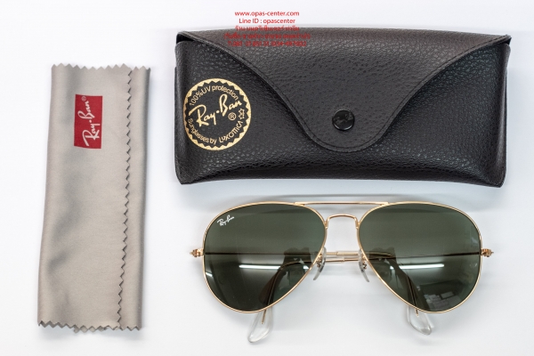 แว่นกันแดด RAYBAN กรอบทอง RB3025 AVIATOR LARGE METAL L0205 58#14 3N ของแท้ สภาพใหม่ ส่งฟรี