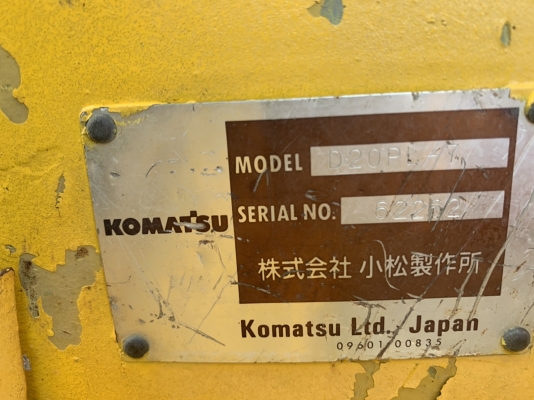 มาใหม่ วันนี้ ขาย 225,000 รถแทรคเตอร์ KOMATSU D20PL-7 6,xxx ชั่วโมง. เก่านอก 1 ปี (ตีนเป็ด-แผ่น 50 CM) เครื่องดี เกียร์แรง โซ่หนา สภาพพร้อมใช้   รถอยู่ นครปฐม โทร 0626426323