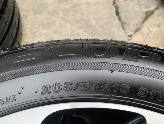 ล้อแม็กป้ายแดง Mitsu Xpender สีดำหน้าเงา ขอบ 16 พร้อมยางป้ายแดง 205-55-16 Bridgestone สวยกริ๊บๆ