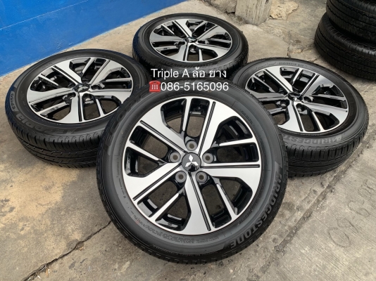 ล้อแม็กป้ายแดง Mitsu Xpender สีดำหน้าเงา ขอบ 16 พร้อมยางป้ายแดง 205-55-16 Bridgestone สวยกริ๊บๆ