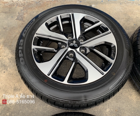 ล้อแม็กป้ายแดง Mitsu Xpender สีดำหน้าเงา ขอบ 16 พร้อมยางป้ายแดง 205-55-16 Bridgestone สวยกริ๊บๆ