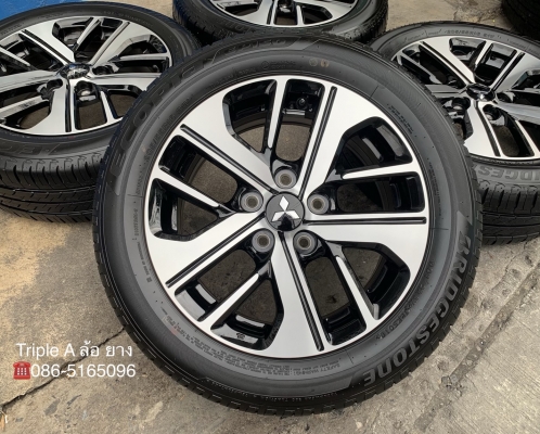 ล้อแม็กป้ายแดง Mitsu Xpender สีดำหน้าเงา ขอบ 16 พร้อมยางป้ายแดง 205-55-16 Bridgestone สวยกริ๊บๆ