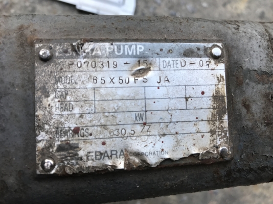 ขายหัวปั๊มน้ำหอยโข่ง Ebara 65x50FSJ ใบพัดทองเหลือง ขนาดเข้า 2.5นิ้ว ออก 2นิ้ว สภาพดีเดิมๆ หมุนนิ่ม พร้อมใช้งาน