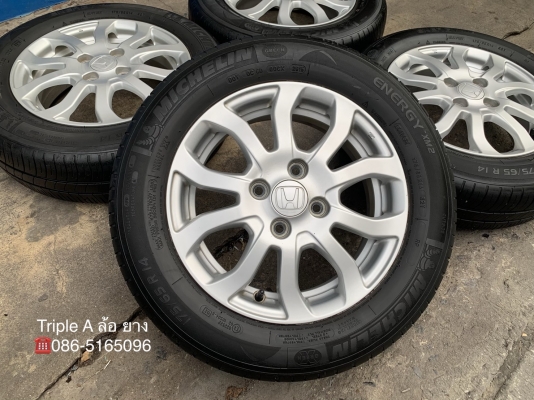 ล้อแม็ก Honda Brio Amaze ขอบ 14 พร้อมยาง 175-65-14 Michelin ปี 15