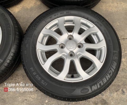 ล้อแม็ก Honda Brio Amaze ขอบ 14 พร้อมยาง 175-65-14 Michelin ปี 15