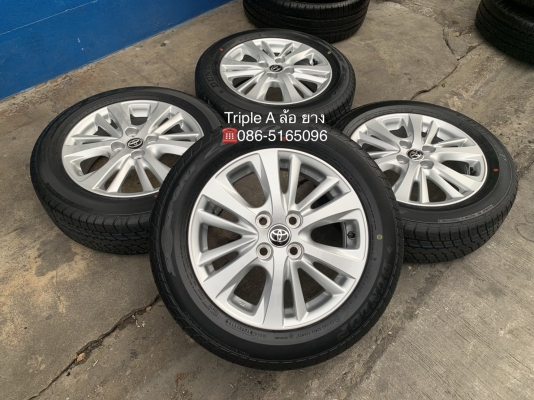 ล้อแม็กป้ายแดง Toyota Yaris Ativ ขอบ 15 พร้อมยางใหม่ป้ายแดง 185-60-15 Dunlop ปี 19 สวยกริ๊บๆ
