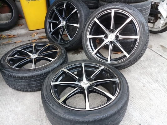 มูเก้น ขอบ17 4x100 off45 พร้อมยาง 205 45 17 ปี16 city jazz vios yaris swif march almera ใส่ได้