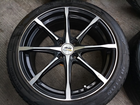 มูเก้น ขอบ17 4x100 off45 พร้อมยาง 205 45 17 ปี16 city jazz vios yaris swif march almera ใส่ได้ มูเก้น ขอบ17 4x100 off45 พร้อมยาง 205 45 17 ปี16 city jazz vios yaris swif march almera ใส่ได้