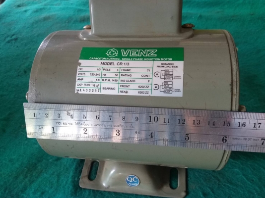 มอเตอร์ ยี่ห้อ VENZ ขนาด 1/3 ไฟ 220V