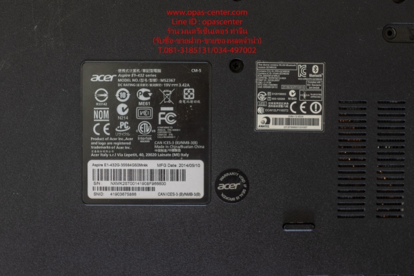 โน้ตบุ๊ค Acer รุ่น E1-432 Penium Ram4G HDD500GB ที่ชาร์ท กระเป๋า สภาพดี