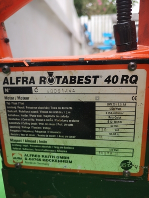 ขายสว่านแม่เหล็ก(Jet-broach)มือ2 ของเยอรมนี ยี่ห้อ ALFRA รุ่น ROTABEST 40RQ