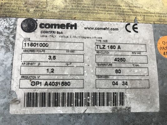 ขายโบลเวอร์ดูดฝุ่น-ดูดอากาศ Comefri 1HP. 380V made in Italy สภาพสวย โครงสร้างแข็งแรง หมุนนิ่ม ลมแรง พร้อมใช้งาน