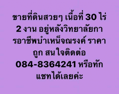 ขายที่ดิน 30 ไร่  อำเภอบำเหน็จณรงค์ จังหวัดชัยภูมิ