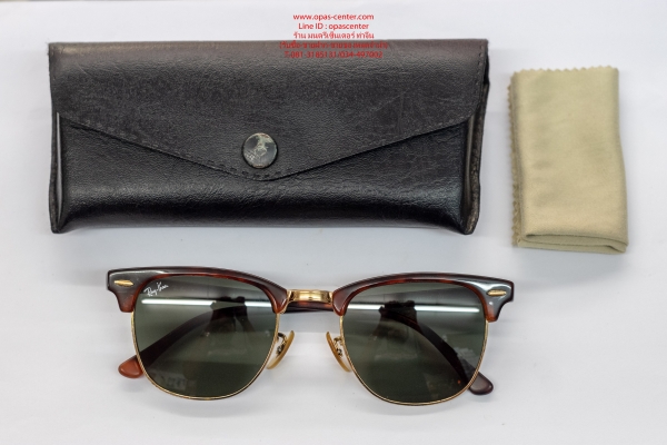 แว่นกันแดด RAYBAN Clubmaster RB3016 W0366 49-21 3N ของแท้ ส่งฟรี