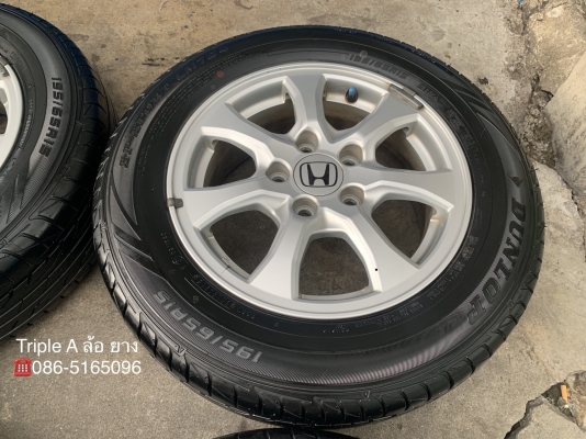ล้อแม็ก Honda Civic FB ขอบ 15 พร้อมยาง 195-65-15 Dunlop ปี 15 สภาพดี ดอกยางหนา ล้อแม็ก Honda Civic FB ขอบ 15 พร้อมยาง 195-65-15 Dunlop ปี 15 สภาพดี ดอกยางหนา