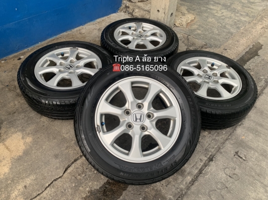 ล้อแม็ก Honda Civic FB ขอบ 15 พร้อมยาง 195-65-15 Dunlop ปี 15 สภาพดี ดอกยางหนา