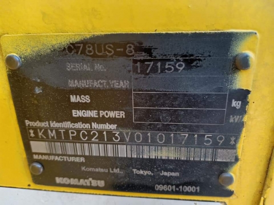 ขายจ้า..KOMATSU PC78US-8 เก่านอกแท้  สภาพสวย เดิมๆๆ  3,xxx ชั่วโมง  พร้อมใช้  โทร 089-3818694 จ๊อย