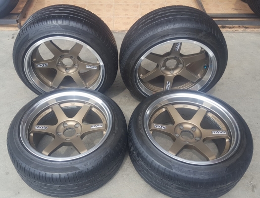 ล้อมือ2 TE37ขอบ18 งานTNP 5รู114 ยาง245/45/18  4 ล้อ