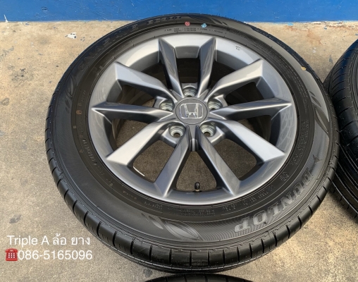 ล้อแม็กป้ายแดง Honda Civic FC 2019 ขอบ 16 สีเทากัน พร้อมยางใหม่ป้ายแดง 215-55-16 Dunlop ปี 19 สวยกริ๊บๆ
