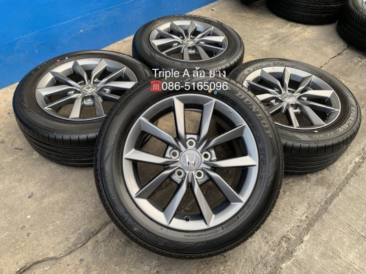 ล้อแม็กป้ายแดง Honda Civic FC 2019 ขอบ 16 สีเทากัน พร้อมยางใหม่ป้ายแดง 215-55-16 Dunlop ปี 19 สวยกริ๊บๆ
