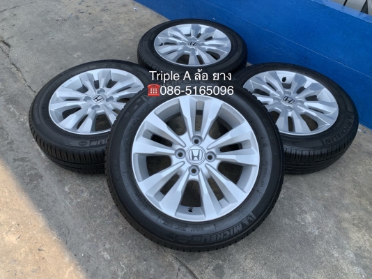 ล้อแม็ก Honda City ก้านคู่ ขอบ 15 พร้อมยาง 175-65-15 Michelin ปี 17 แม็กสวย ดอกยางหนาปึก