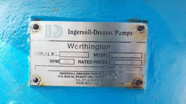 หัวปั้มน้ำหอยโข่งสเตนเลสอเมริกา Ingersoll-Dresser Pumps Made in CANADA ท่อ 18&rdquo;- 18&rdquo;