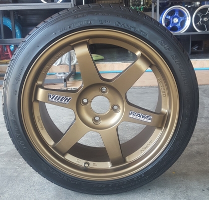 ล้อมือ2 TE37 ขอบ17 4รู100 ยาง205/45/17 4 ล้อ ล้อมือ2 TE37 ขอบ17 4รู100 ยาง205/45/17 4 ล้อ