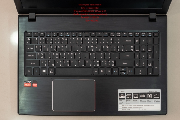 โน้ตบุ๊ค Acer รุ่น E5-530G-T03K AMD A10-9600P Ram8G HDD 1TB SSD 120 GBที่ชาร์ท กระเป๋า สภาพใหม่