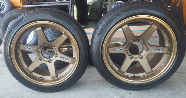 ล้อใหม่คู่หน้าTE37 ขอบ18 6รู ยาง\%245/45/18  2 ล้อ