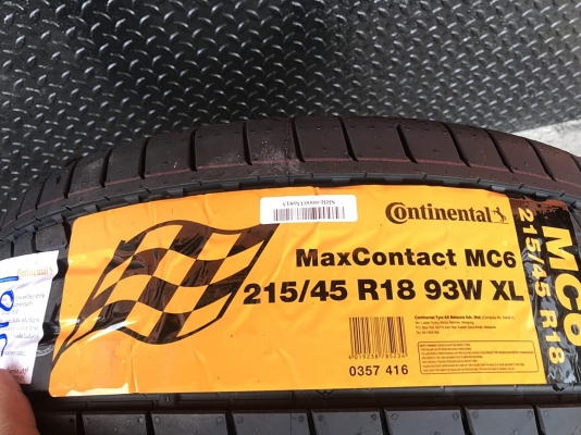 CONTINENTAL MC6 215/45R18 ยางปี19 ราคาเส้นละ 4,250 บาท CONTINENTAL MC6 215/45R18 ยางปี19 ราคาเส้นละ 4,250 บาท